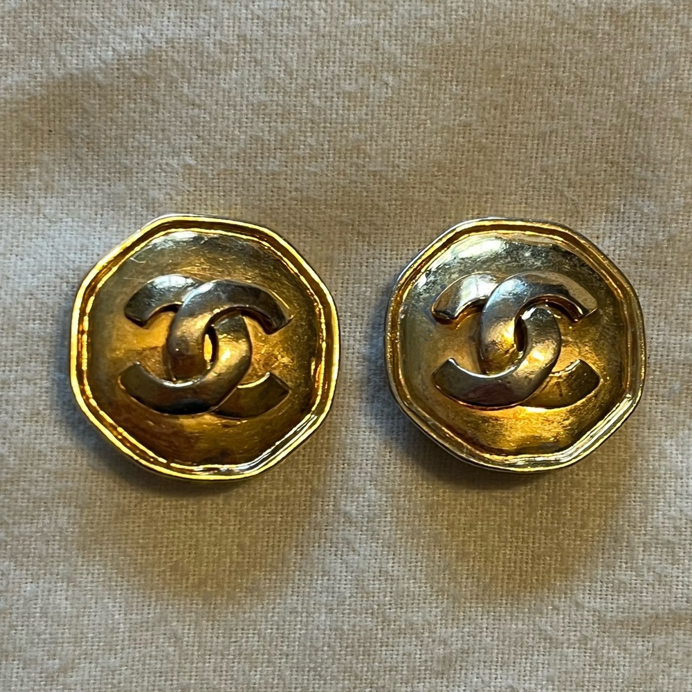 Vintage Chanel Button Earrings
